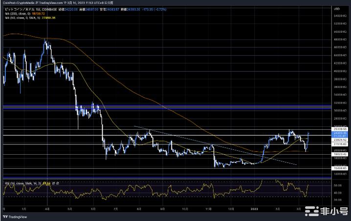 比特币重回 24,500 美元水平，显着增长