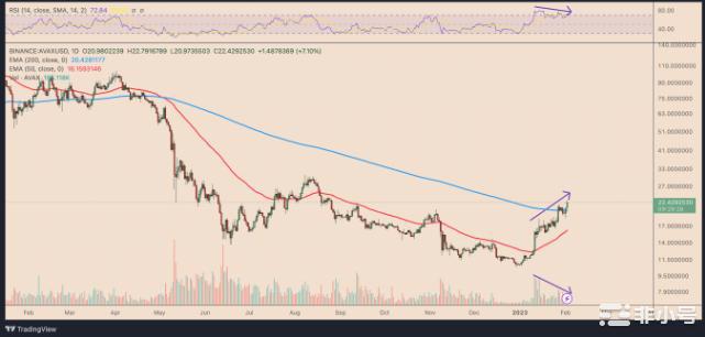 牛市陷阱有可能将AVAX价格在2月份推低30%
