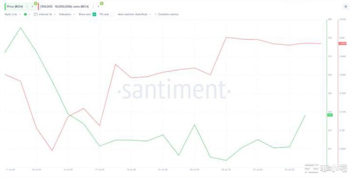 看涨鲸鱼能否在8月份将BCH价格推高至300美元以上？