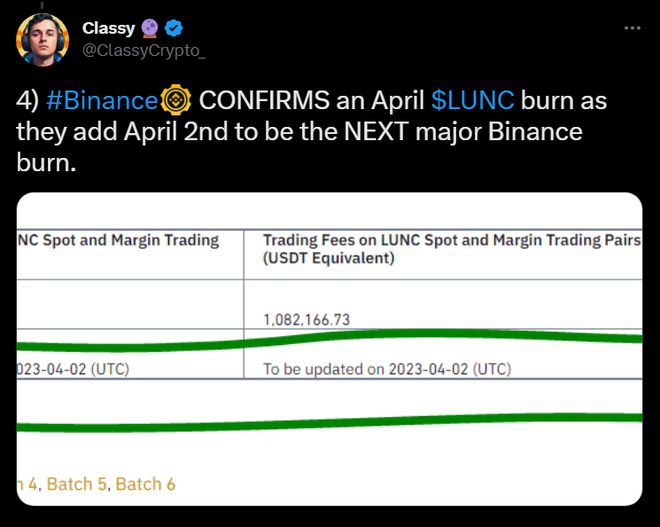 币安揭示下次LUNC销毁日期TerraClassic上涨？