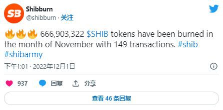 ShibaInu：这是11月烧掉了多少SHIB！