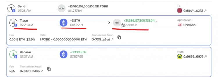 48小时内这个加密钱包从3ETH涨至4778901美元