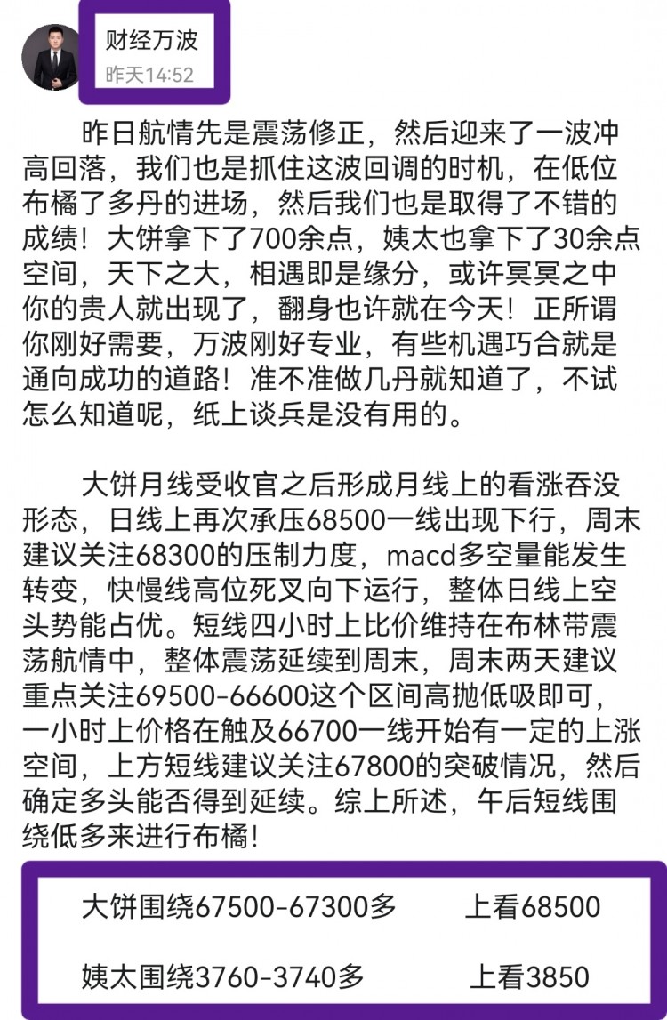 [财经万波]凌晨比特币操作建议分析！